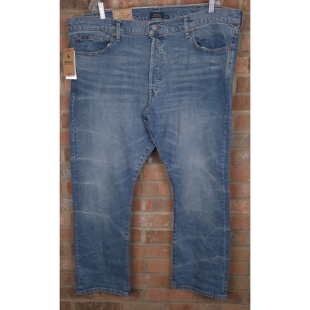 Polo Ralph Lauren The Varick Slim Straight Jeans Rope Dyed Mens 42x30 NEW